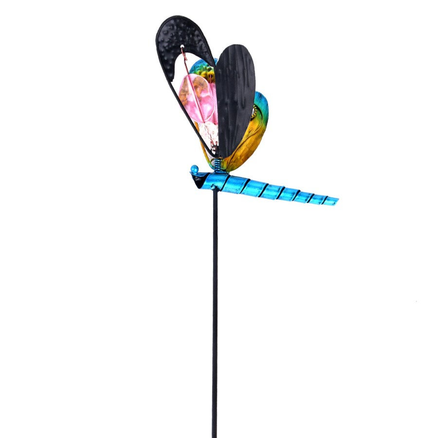 Outdoor Deacutecor * | Latest Mini Blue Dragonfly Garden Stake, 20