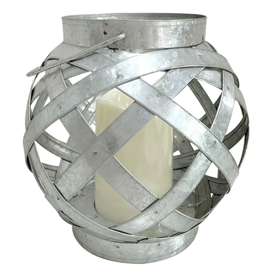 Lighting * | Clearance Sale Led Silver Metal Lantern, 8