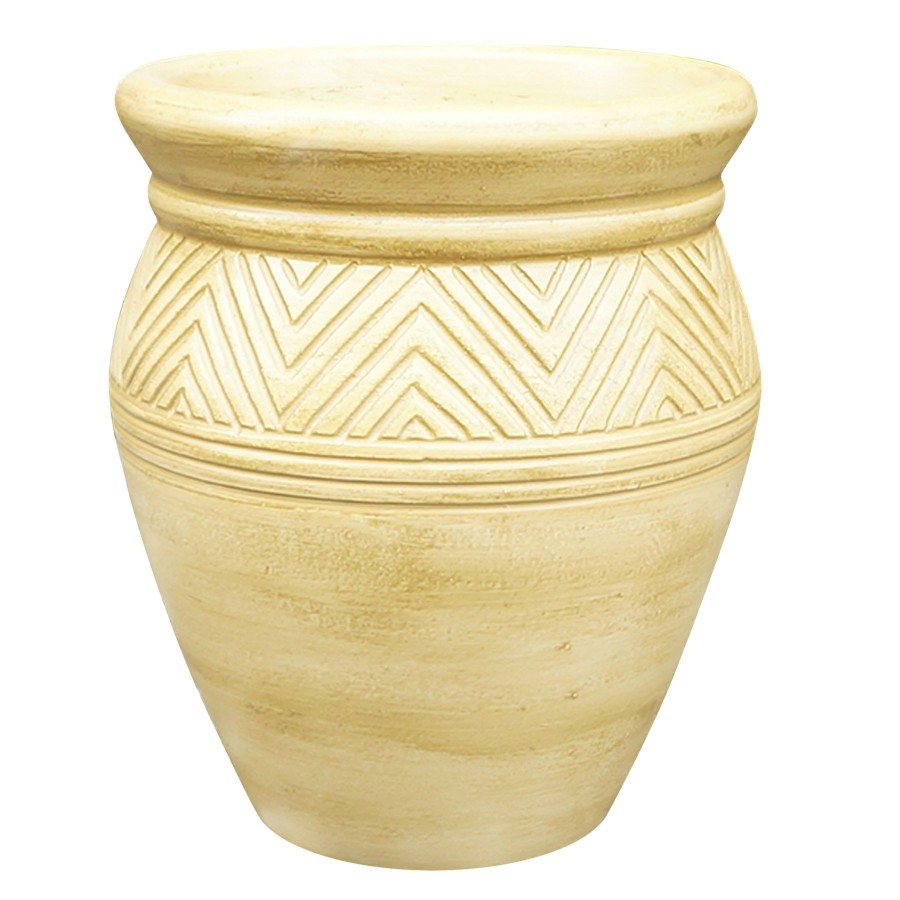 Pots & Planters * | Exclusive Design Tall Yellow Bohemian Clay Pot, 17.5