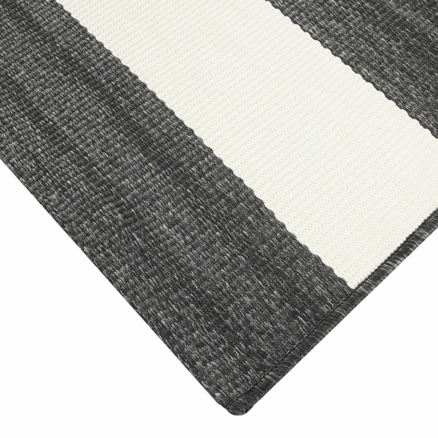 Rugs & Doormats * | Discount (E323) Asbury Black & White Striped Indoor & Outdoor Accent Rug, 3 5