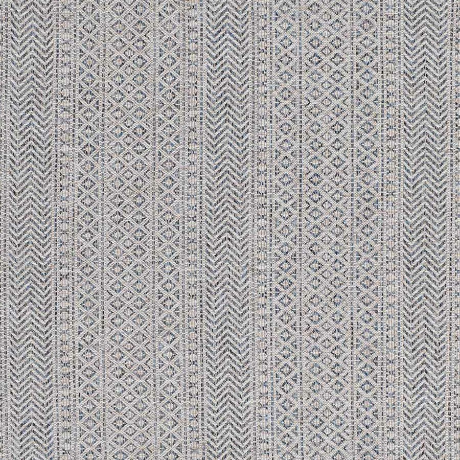 Rugs & Doormats * | Discount (E280) Cream & Blue Striped Sisal Indoor & Outdoor Accent Rug, 2 4