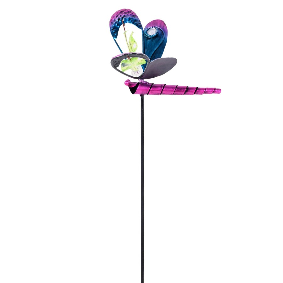 Outdoor Deacutecor * | Clearance Sale Mini Pink Dragonfly Garden Stake, 20