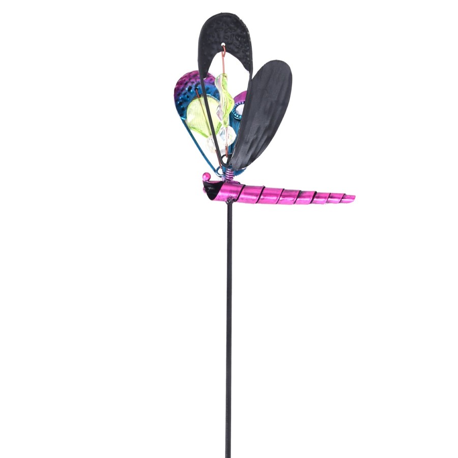 Outdoor Deacutecor * | Clearance Sale Mini Pink Dragonfly Garden Stake, 20