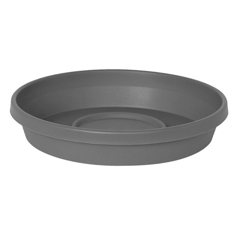 Pots & Planters * | Discount Charcoal Grey Terra Living Plant Saucer, 16