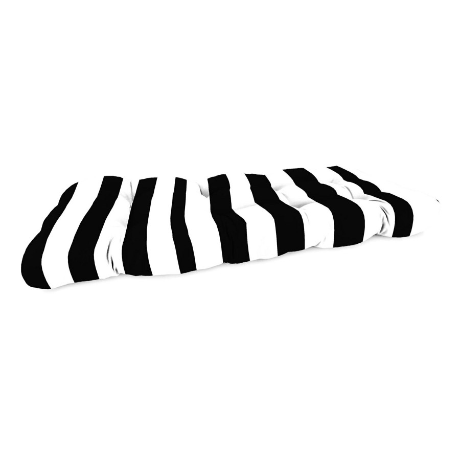 Cushions & Pillows * | Free Delivery Onyx Awning Striped Outdoor Wicker Settee Cushion