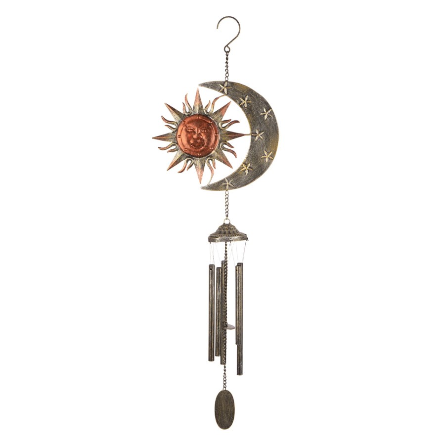 Outdoor Deacutecor * | Classical Metal Sun & Moon Wind Chime, 35