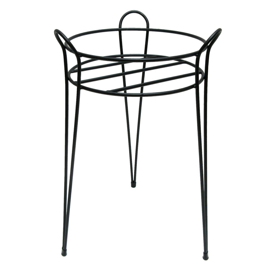 Pots & Planters * | Typical Style Black Metal Wire Plant Stand, 15