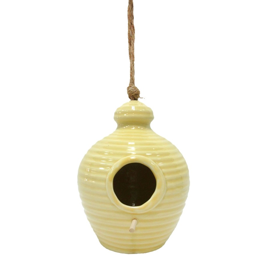 Outdoor Deacutecor * | Large Choice Ceramic Birdhouse 7In Yl