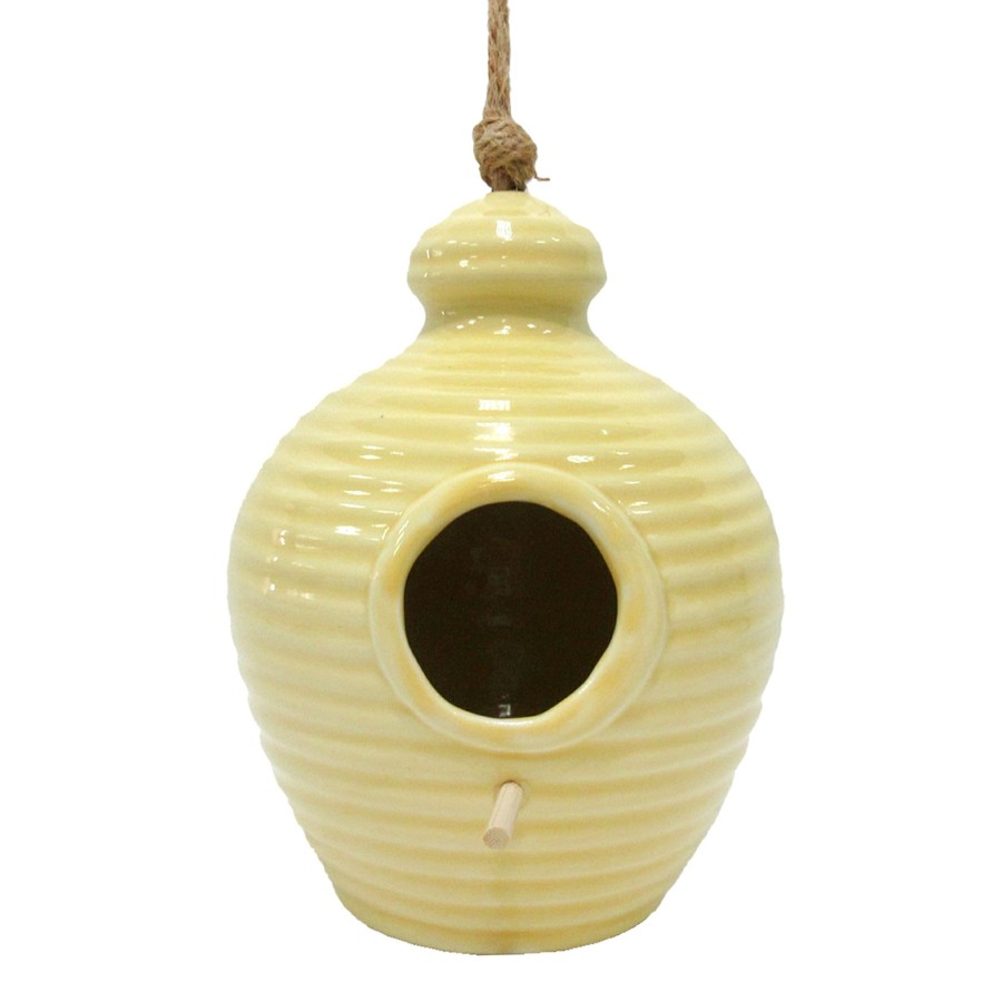 Outdoor Deacutecor * | Large Choice Ceramic Birdhouse 7In Yl