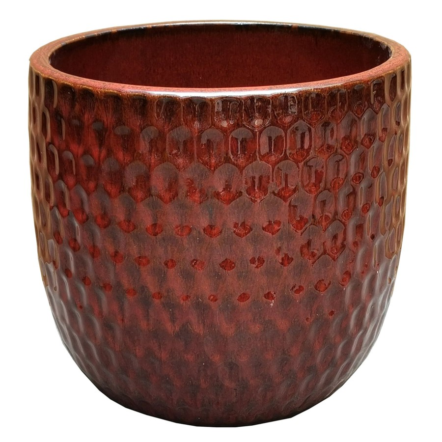 Pots & Planters * | Large Choice Corey Tropical Red Outdoor Ceramic Planter, 9