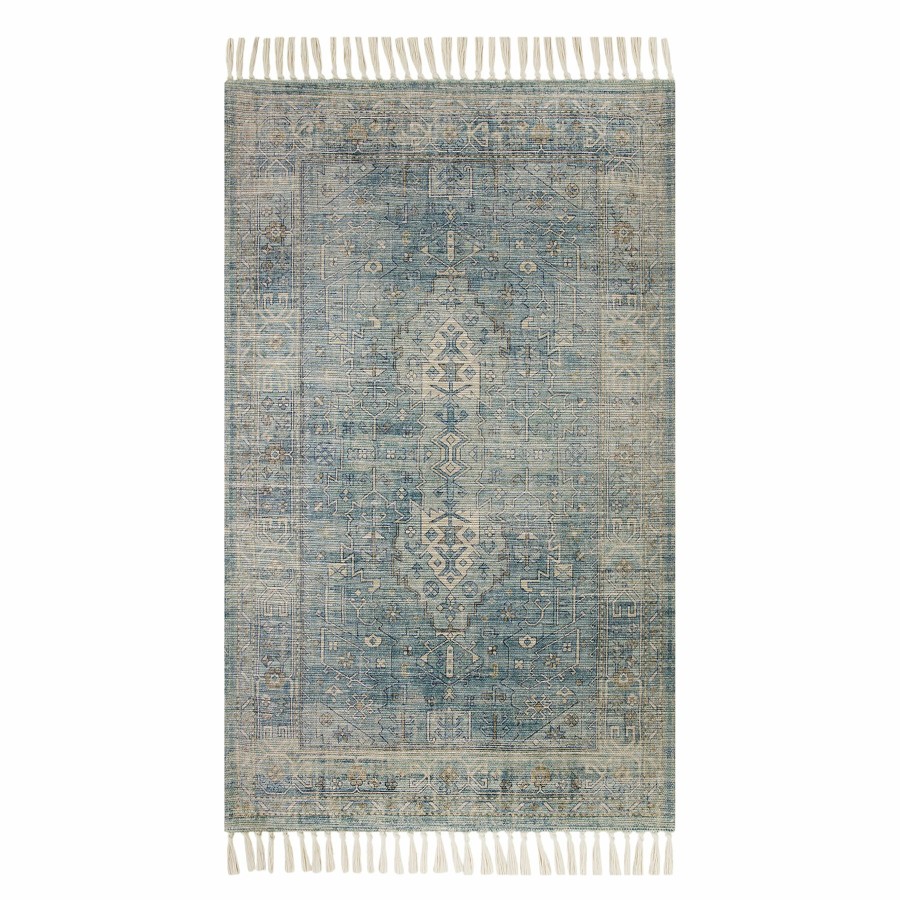 Rugs & Doormats * | Sale Online (E335) Pearce Blue Vintage Outdoor Accent Rug, 3 5