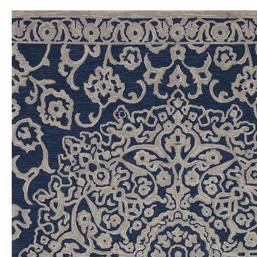 Rugs & Doormats * | Clearance Sale (E296) Santa Monica Navy & Ivory Medallion Indoor & Outdoor Area Rug, 6 9