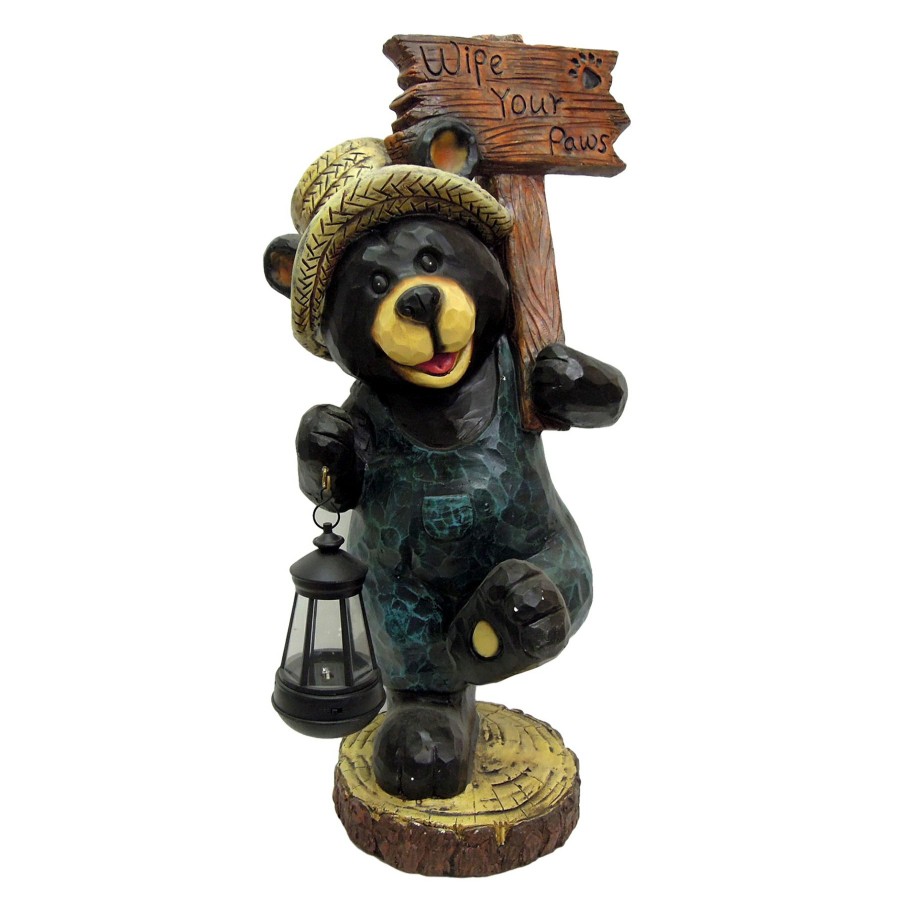 Outdoor Deacutecor * | New Threads Bear Figurine With Solar Lantern, 22.5