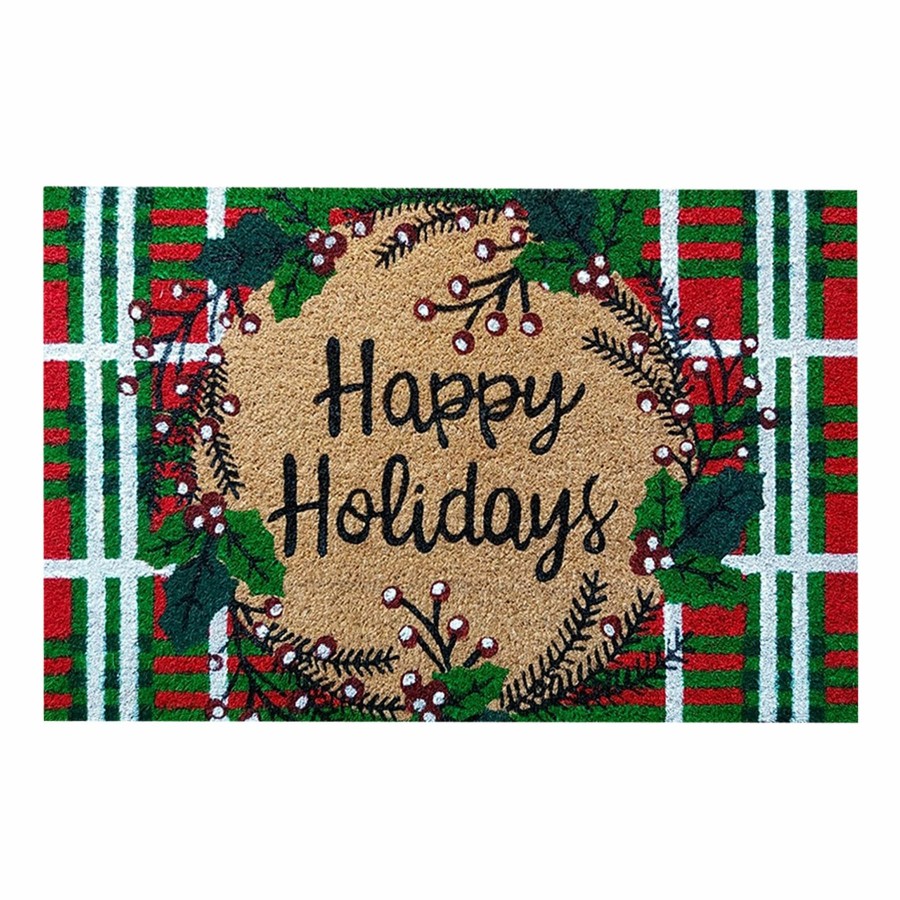 Rugs & Doormats * | Typical Style Happy Holiday Coir 18X30