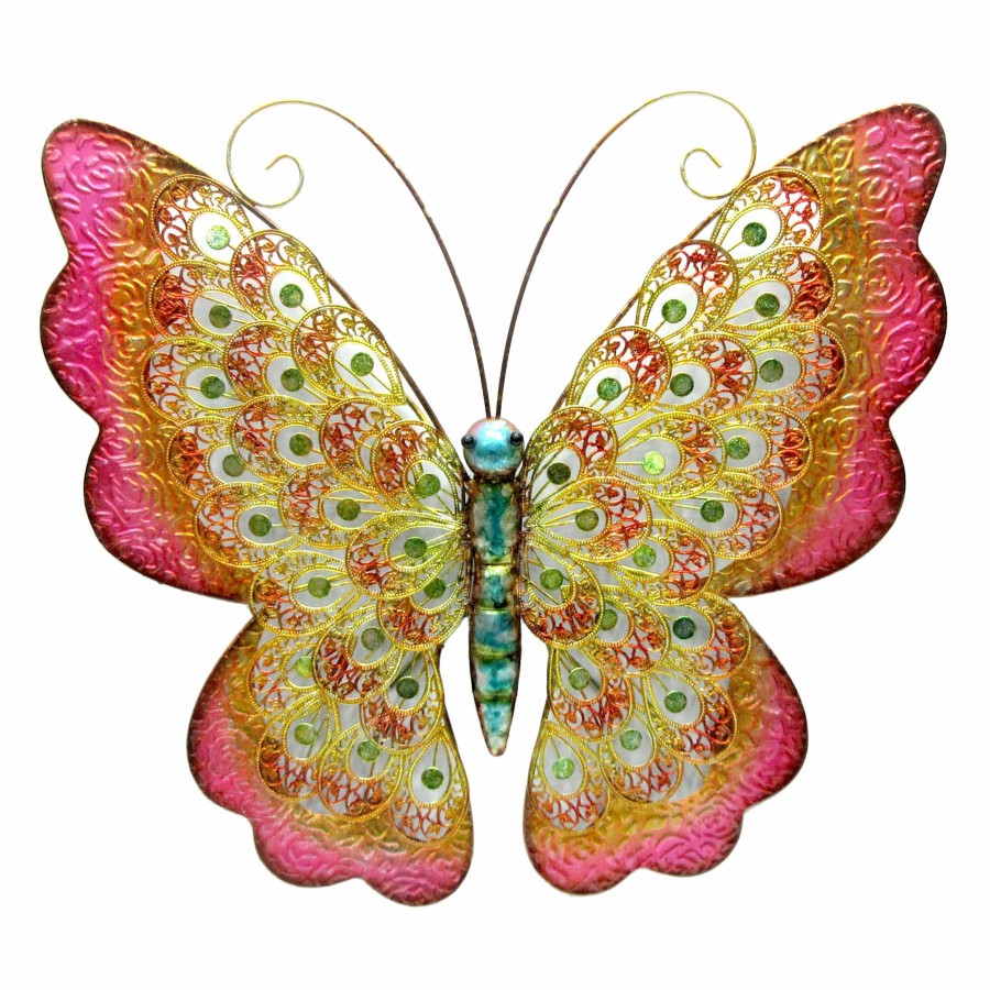 Outdoor Deacutecor * | Classical Pink Butterfly Wall Decor, 19