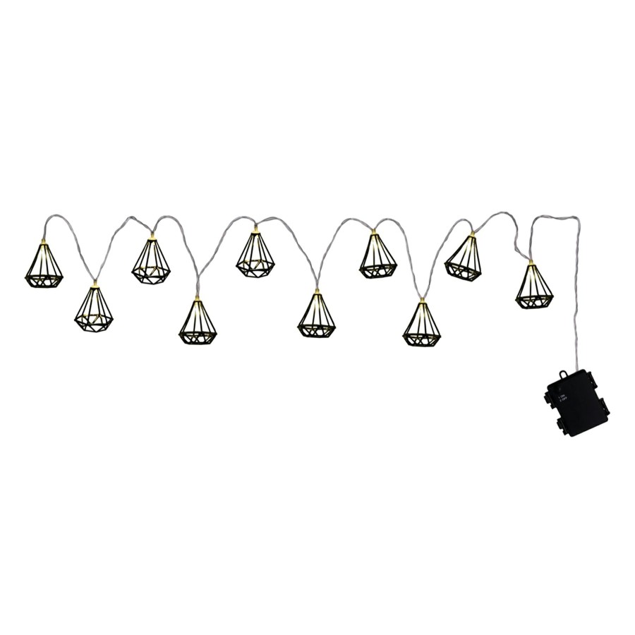 Lighting * | Free Delivery 10-Count Black Metal String Light Set