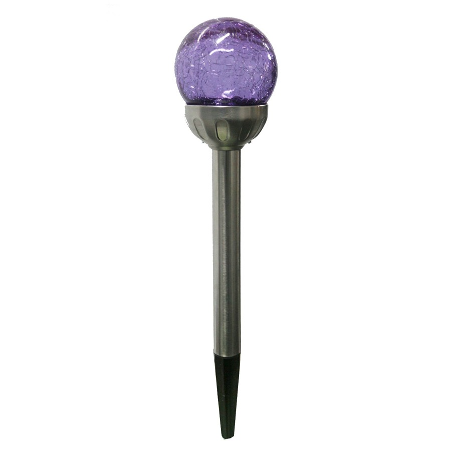 Lighting * | Fire Sale 2.4L Crackled Globe Pathway Light, Purple