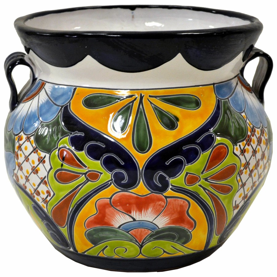 Pots & Planters * | Clearance Sale Talavera Multicolor Patterned Ceramic Planter, 13