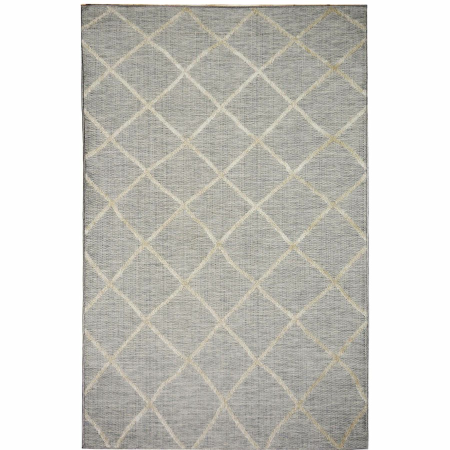 Rugs & Doormats * | Fire Sale (E184) Grey & Beige Moroccan Design Indoor & Outdoor Area Rug, 8 10