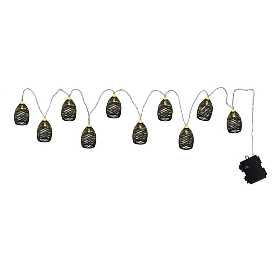 Lighting * | Gift Selection 10-Count Black Metal String Light Set