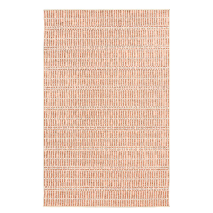 Rugs & Doormats * | Featured (E440) Clyde Peach Striped Outdoor Area Rug, 5 7