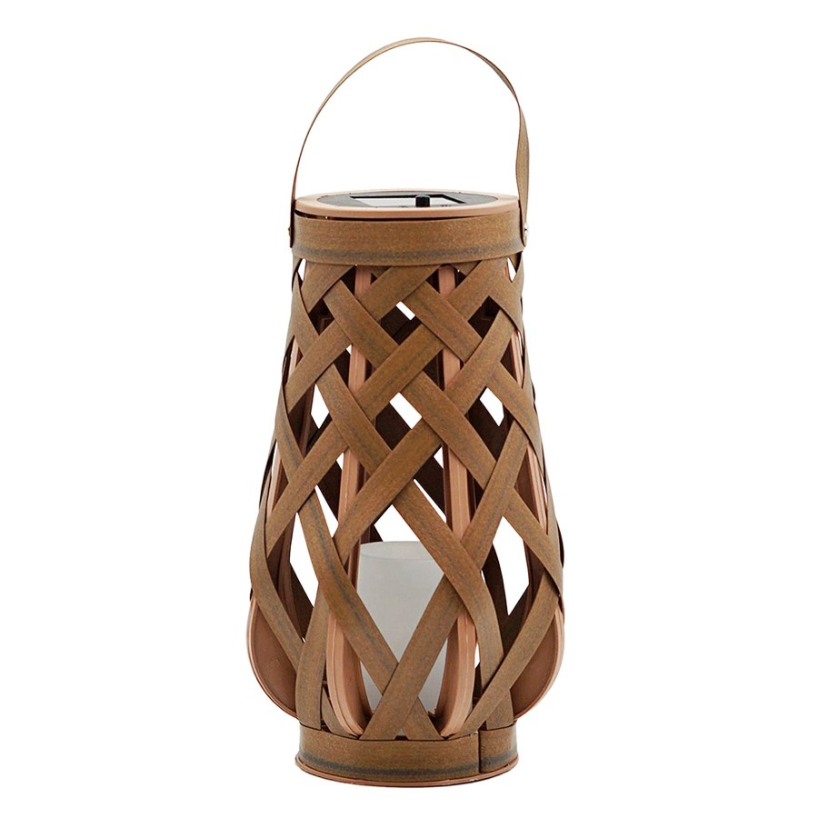 Lighting * | Popular Led Natural Faux Rattan Solar Lantern, 11