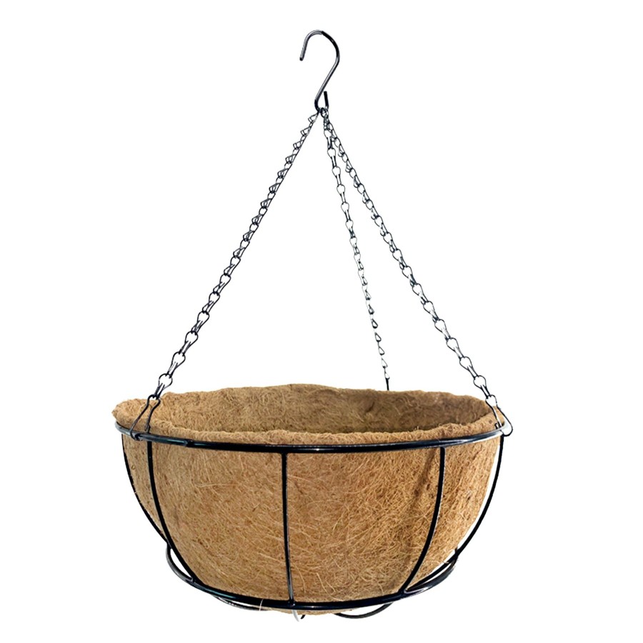 Pots & Planters * | Free Delivery Metal Wire Hanging Coco Planter, 16