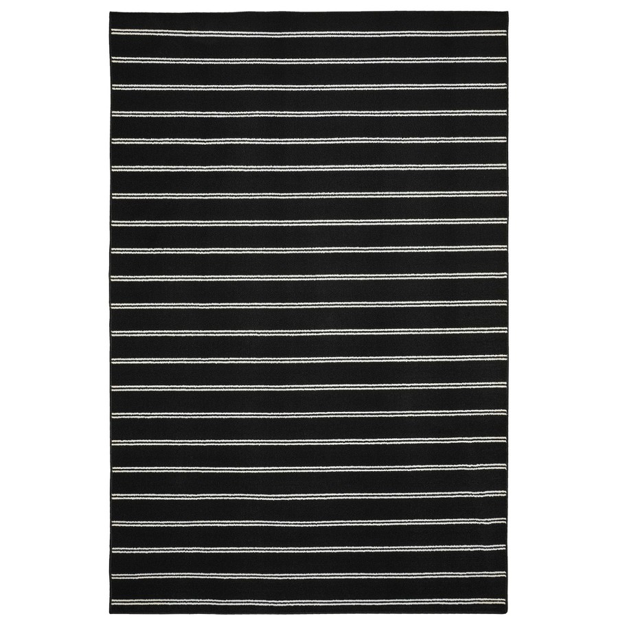 Rugs & Doormats * | Clearance Sale (E315) Avery Black & White Striped Indoor & Outdoor Area Rug, 5 7